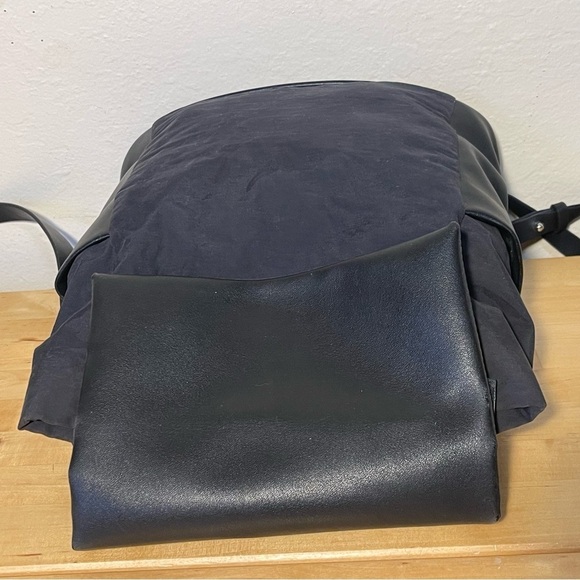 DKNY City Tilly Small Leather & Fabric Backpack Foldover Flap Backpack Purse main image 6